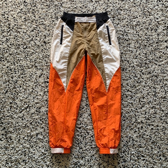 adidas Pants - adidas Colorblock Track Pants in Orange, White, Tan and Black